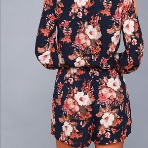 Lulu's Dresses - LUCK&LOVE NAVY FLORAL PRINT LONG SLEEVE ROMPER Lulu's Dresses - LUCK&LOVE NAVY FLORAL PRINT LONG SLEEVE ROMPER